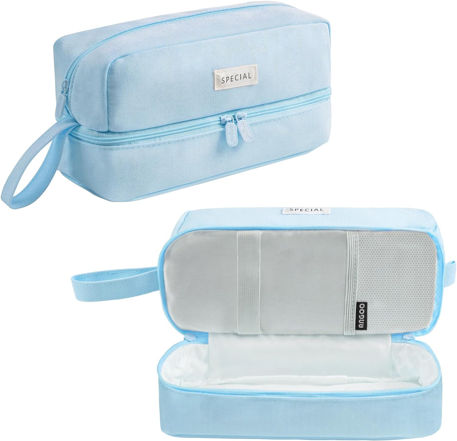 Pencil Case, Large Pencil Case with 2 Compartment, Pink Aesthetic Pen Bag with Double Zippers, Back to School Supplies for Kids Adult Boys Girls Student