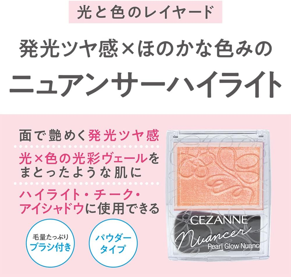 Cezanne Pearl Glow Nuancer N2 Lilac Mood 0.09 Oz (2.4 G) Highlight Blush with Pearl Nuance Change - Coral Shower image number 4