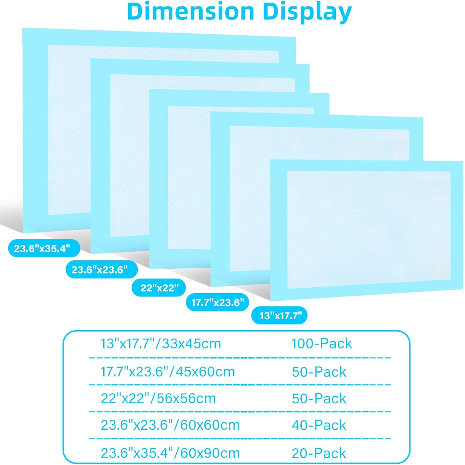 Super Absorbent Waterproof Dog and Puppy Pet Training Pad, Housebreaking Pet Pad, 50-Count Small-Size, 17.1&rsquo;&rsquo;X23.6&rsquo;&rsquo;, Blue image number 1