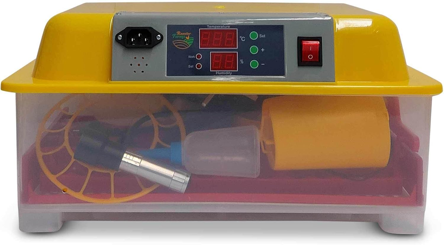 Electric 24 Egg Incubator + Accessories for Chicken, Quail, Duck - Smart, Yellow, 47 X 33 X 23 Cm image number 3