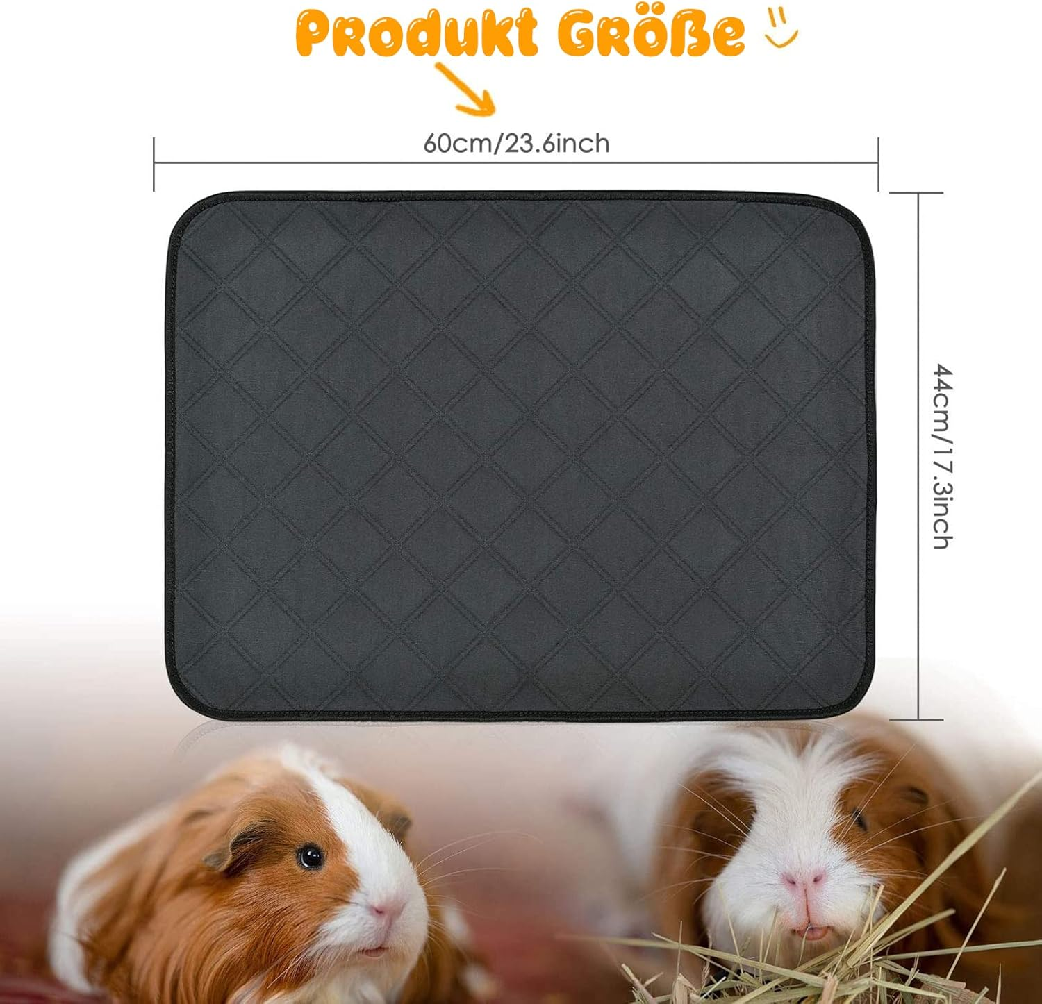 PIPI Pads for Guinea Pigs Cage Inserts 2 Pack Washable Guinea Pig PIPI Pads Waterproof Non-Slip Guinea Pig Bedding Super Absorbent Pee Pad for Small Animals image number 5