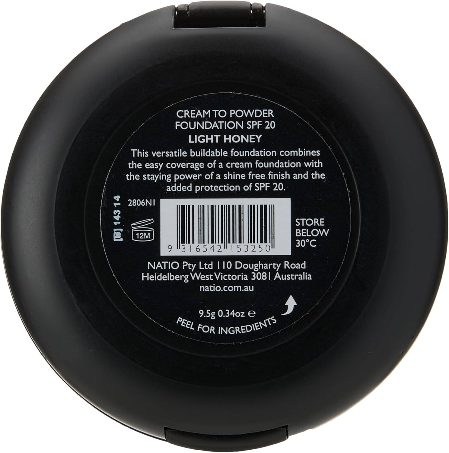 Cream to Powder Foundation SPF 20 - Light Honey 9.5G - Velvet Foundation with Satin Finish - Made in Australia image number 6