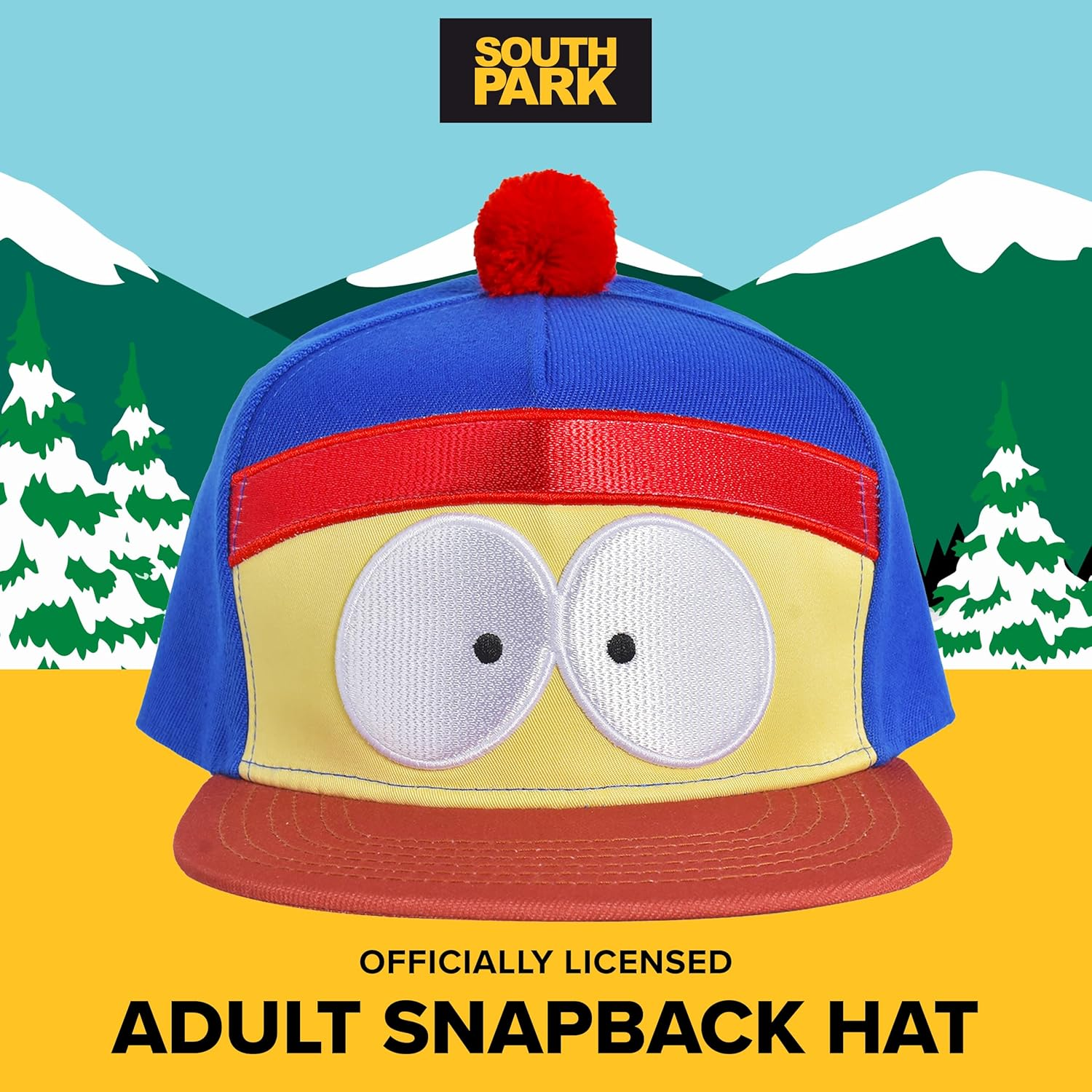 Concept One South Park Cap, Adjustable Snapback Baseball Hat with Flat Brim, Blue, One Size image number 4