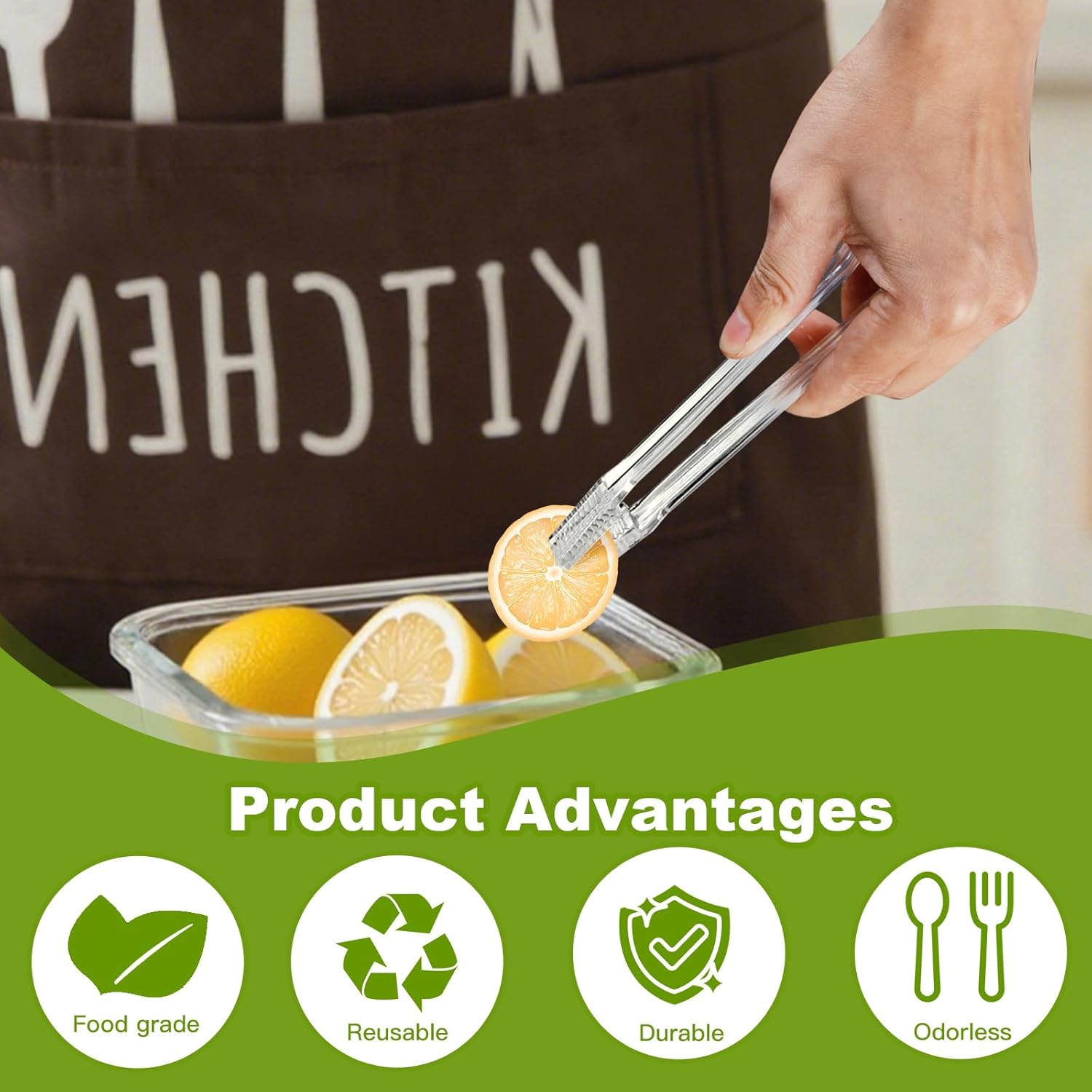 8 Pcs Plastic Buffet Serving Tongs image number 3