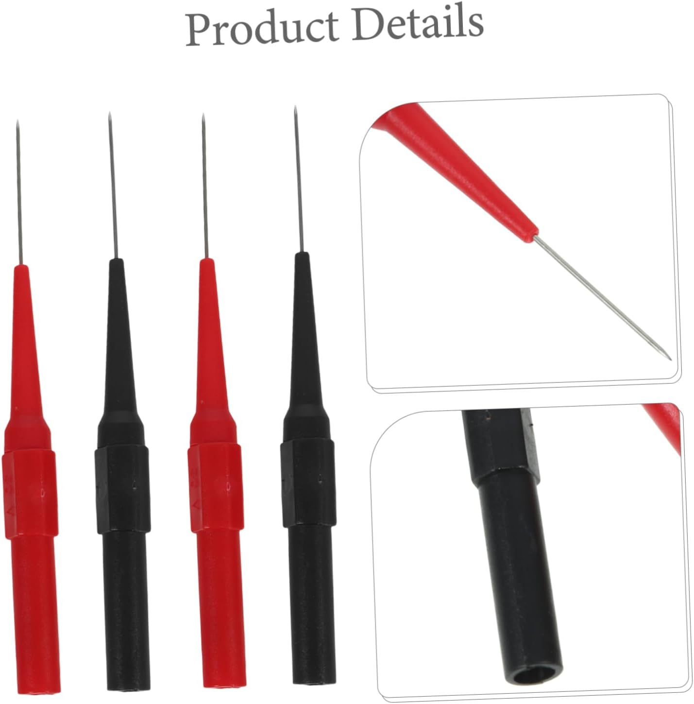 Hohopeti 4Mm Automotive Circuit Test Probes 4Pcs Set Multimeter Leads Back Probe Kit Piecing Needle Pins for Car Electrical Board Testing image number 3