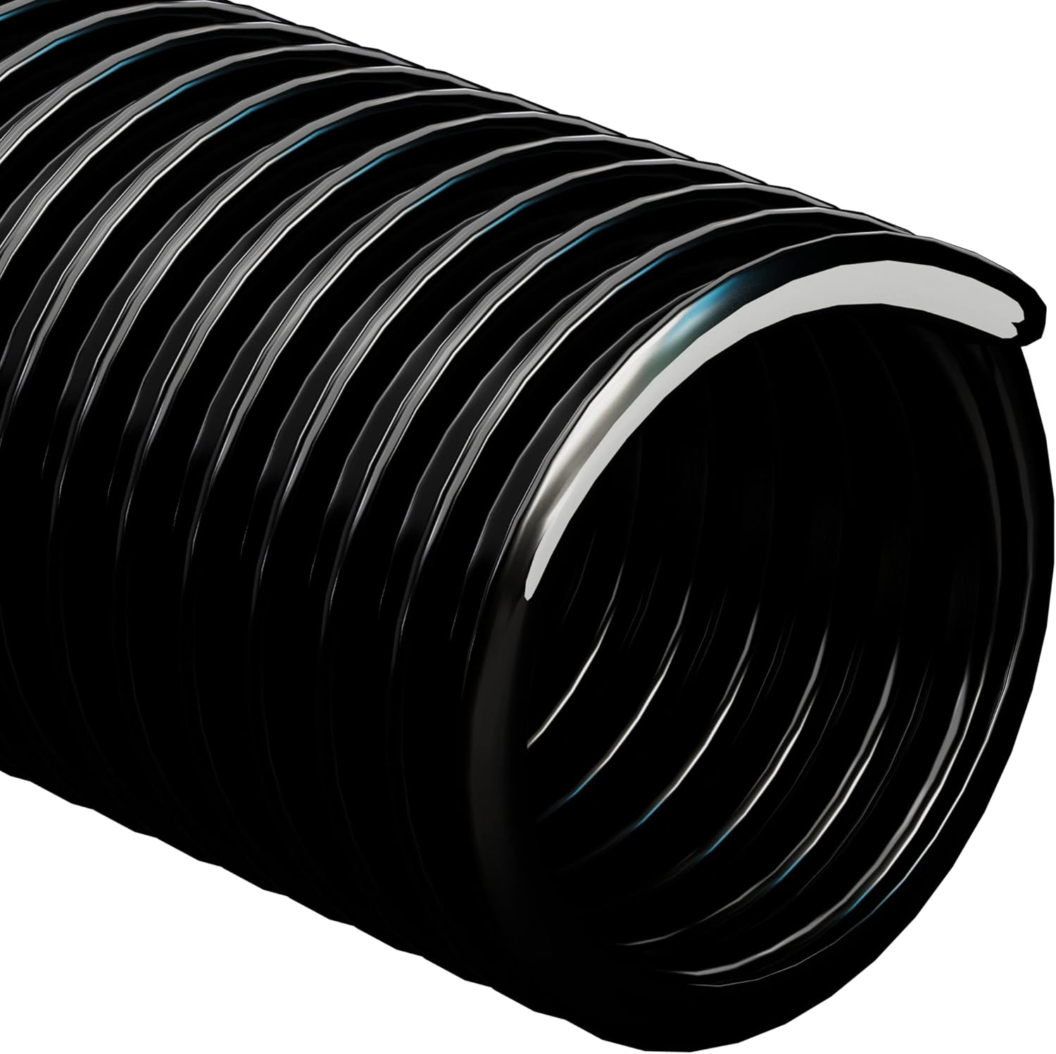 25Mm (1") X 2 Metre Black Corrugated PVC Flexible Pond Hose with 2 Pipe Clips image number 2
