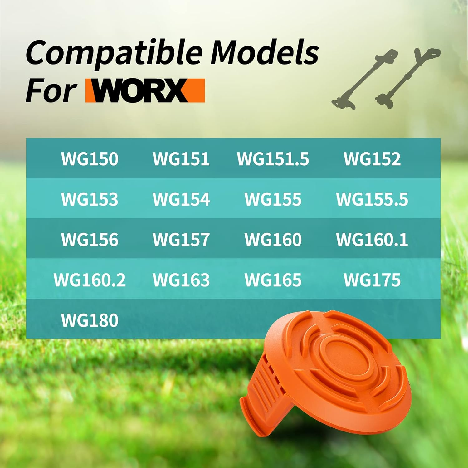 Spool Cap Cover for Worx,Trimmer Replacement Spool Cap Covers for Worx,Suitable for Worx Weed Eater (3 Pack)