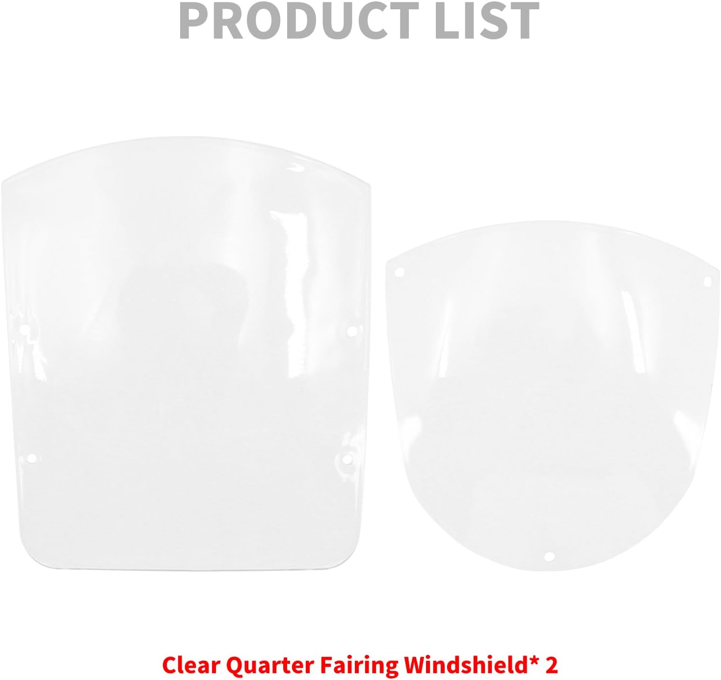 Rebacker Motorcycle ABS Windshield Quarter Fairing Kit for Sportster XL 883 1200 1988-2016 Dyna Models 1995-2005 FXR 1986-1994,Clear image number 2