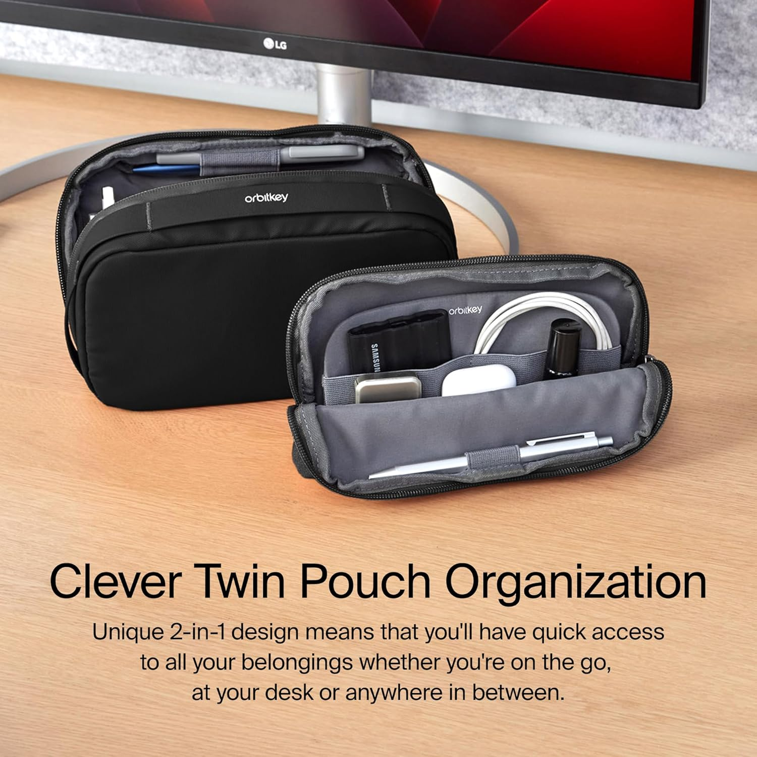 Orbitkey 2-In-1 Tech Pouch - Black image number 1