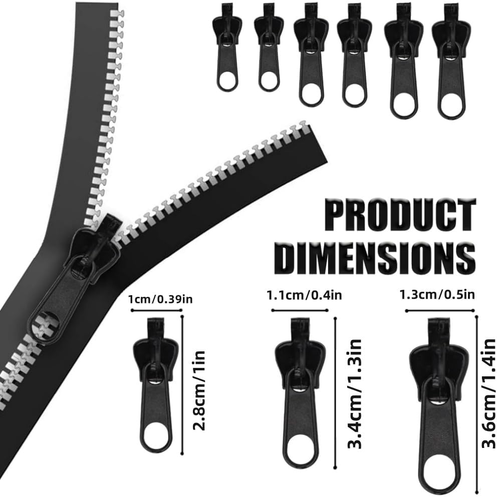 HIDOSNG 24Pcs Metal Zipper Pull Repair Kit,Universal Zipper Pulls Replacement,3 Sizes Zipper Fixer for Suitcase Zippers Pull Tab for Luggage, Backpack, Jackets, Coat, Boots, Clothing Shoes Helves image number 2