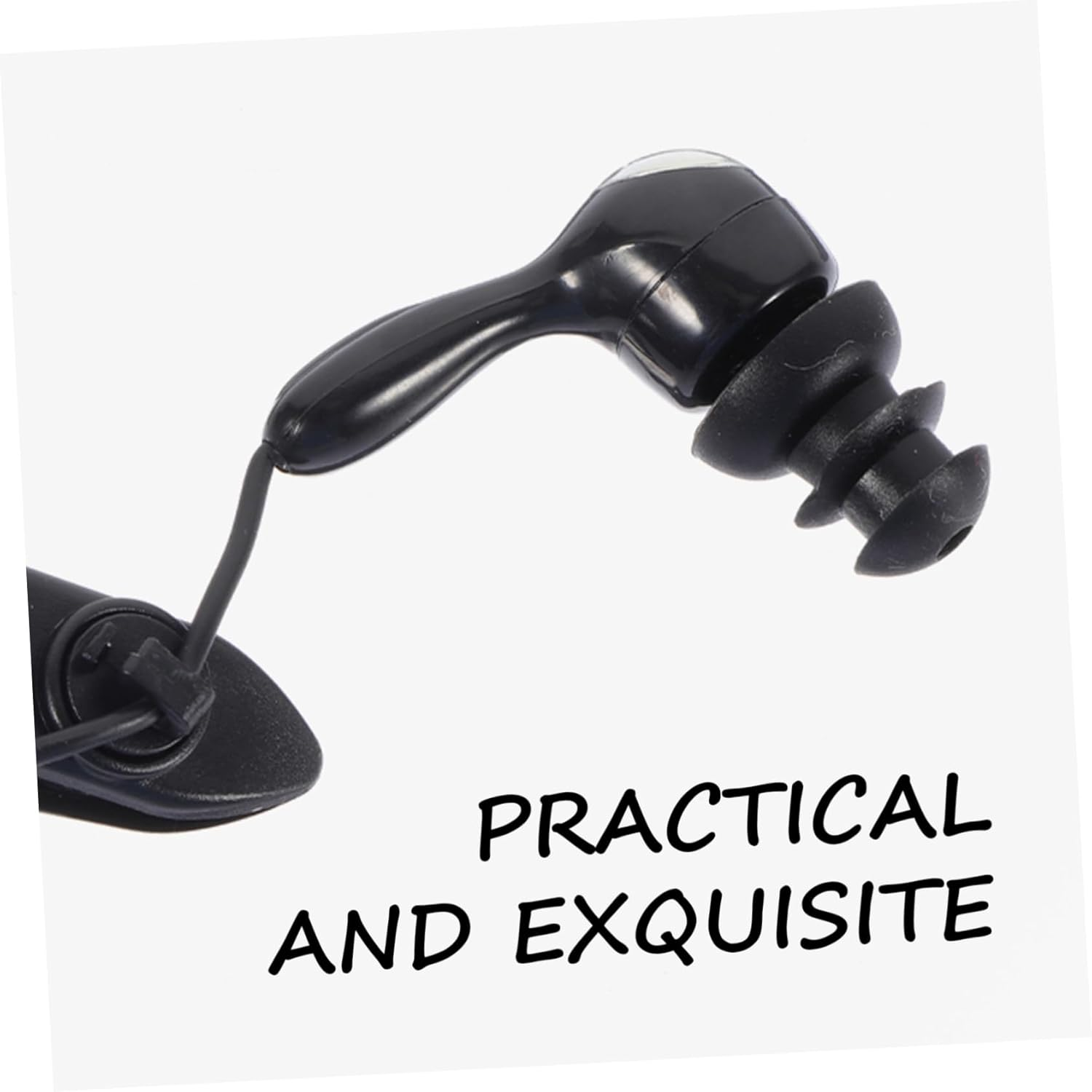 LALAFINA Waterproof Swimming Earphones 2Pcs 3.5Mm Ear Hook In-Ear Earplugs Adult Ear Protector for Bathing and Surfing, Black and White image number 6