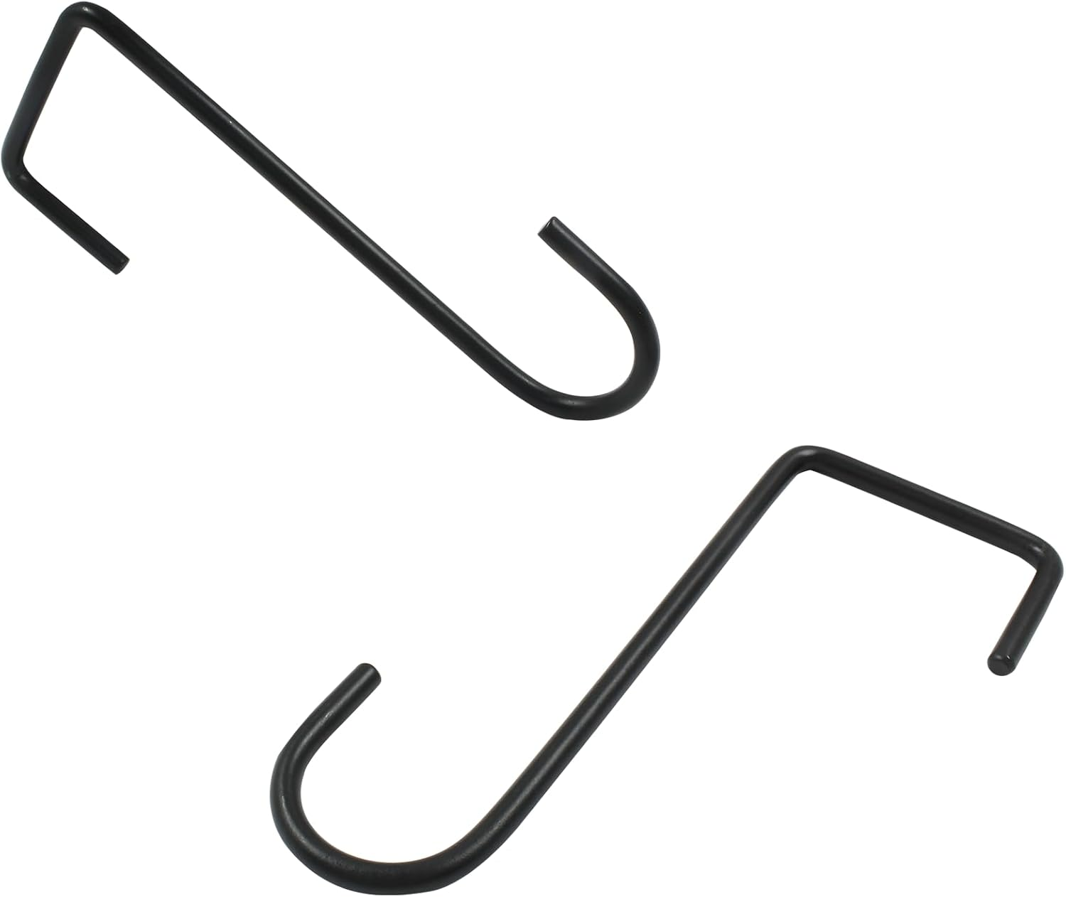 Hitefu 6PCS Vinyl Fence Hooks, 2 X 6 Inches Patio Hooks, Black Powder Coated Steel Hangers for Hanging Bird Feeder, Plants, Lights, Planters, Pool Equipment image number 1