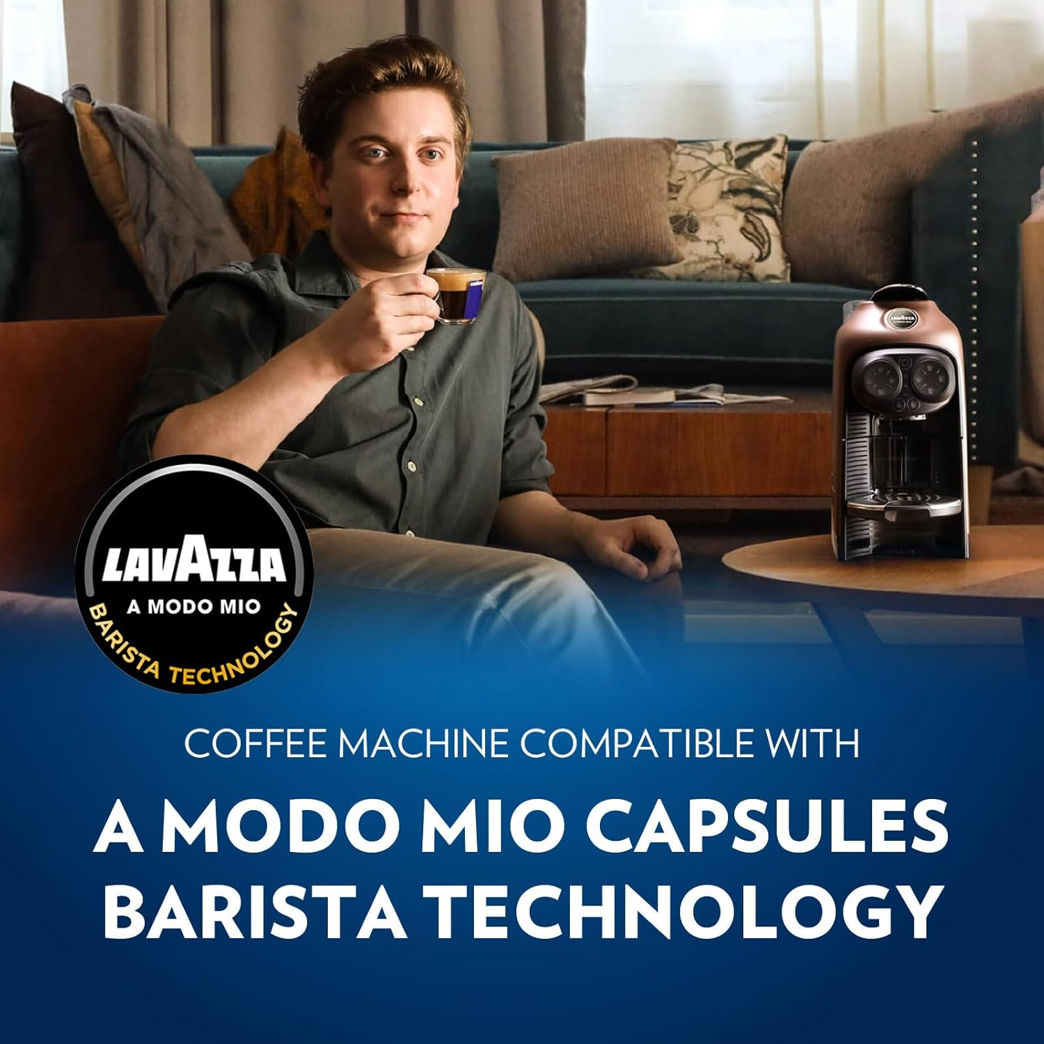 Lavazza, a Modo Mio Jolie EVO, Coffee Capsule Machine, Made from 36% Recycled Plastic, Compatible with a Modo Mio Pods, with Removable Cup Rest, Automatic Shut-Off, 1250 W, 220&ndash;240 V, 50&ndash;60 Hz, White image number 5