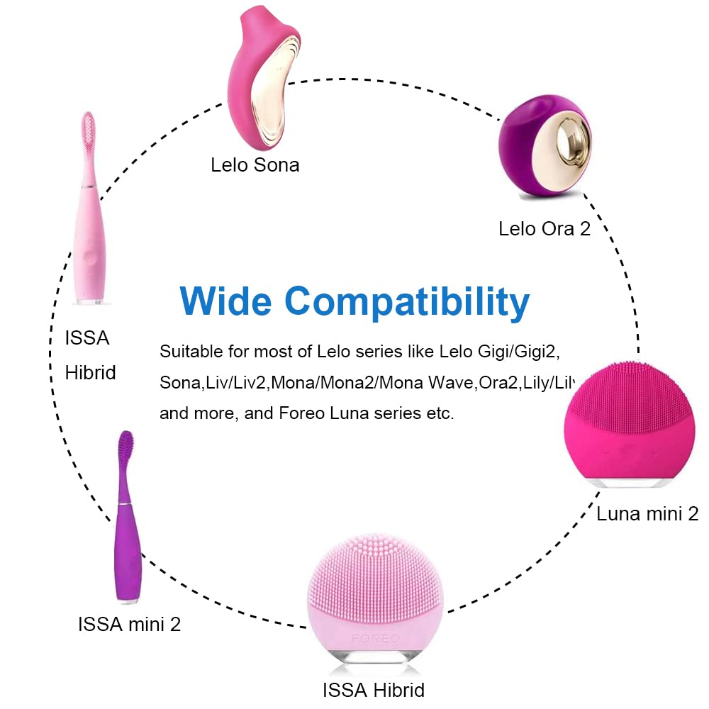 Replacement Charger Cord for LELO Gigi/Gigi 2, Mia, Mona/Mona 2 / Mona Wave, Lna Wave, Ora/Ora 2, Lily/Lily 2, Liv/Liv 2, FOREO Luna Series Facial Cleanser Charger Cable image number 2
