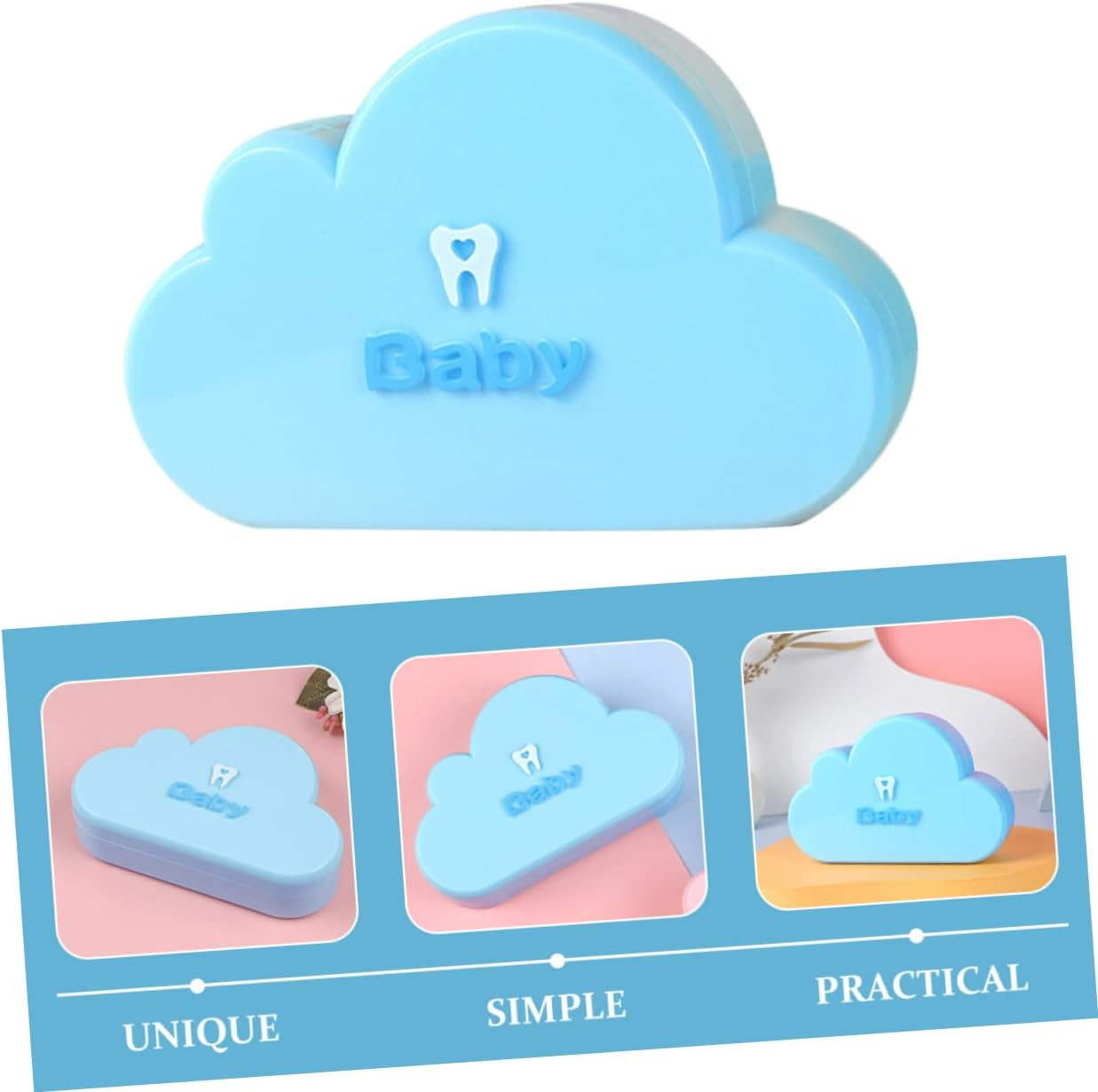 Tooth Keepsake Box Special Storage Case for First Tooth Hair Umbilical Cord Cute Design Safe Material Unique for Girl image number 2