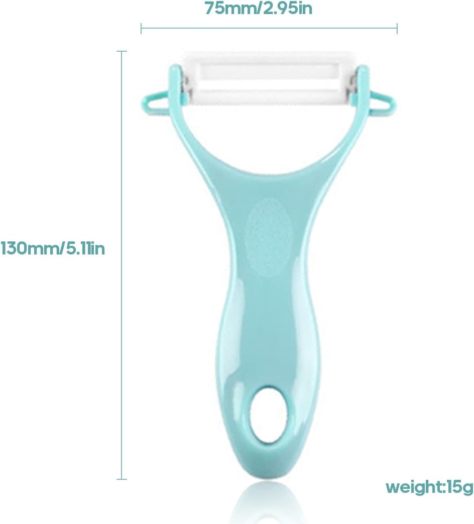 Pack of 2 Peelers, Ceramic Peeler, Potato Peeler, Ceramic Knife, Potato Peeler, Children'S Peeler, Ceramic Grater, for Potatoes, Carrots, Vegetables, Fruit (Blue and Red) image number 2