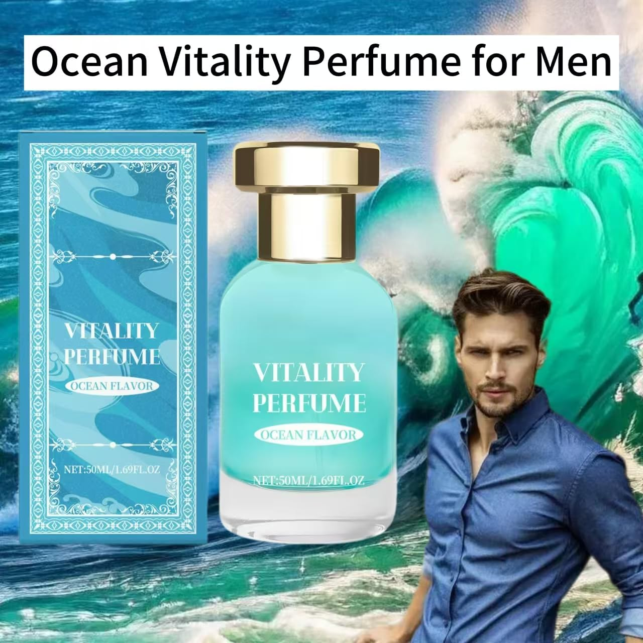 ROXELIS Ocean Vitality Perfume for Men, Lively and Rich Ocean Fruity Aroma, Exudes Wantonly, Releasing a Unique Fragrance, with Charming-Charm (1) image number 4