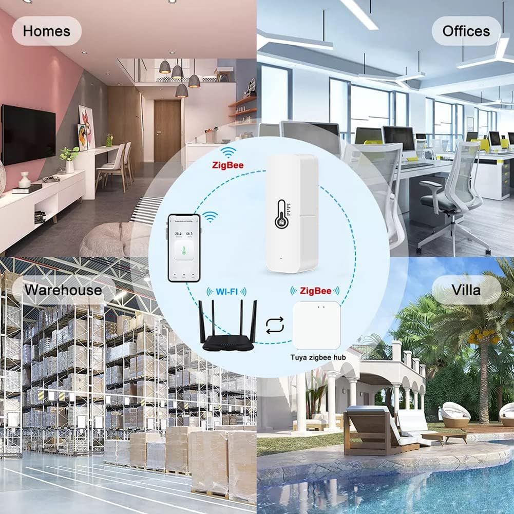 Mingzhe Tuya Zigbee Temperature Humidi Sensors Indoor Detector APP Real-Time Monitoring Intelligent Linkage Compatible Wi Alexa Need to Be Used Wi Gate-Way image number 3