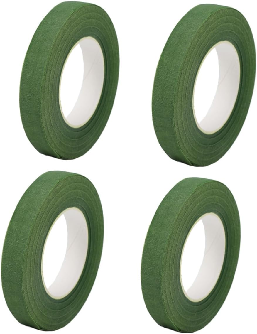 4 Rolls 1/2" Wide 30Yard/Roll Green Floral Tapes,Bouquet Stem Wrapping Tape,For Bouquet Stem Wrapping and Floral Crafts,Wedding Bouquet image number 4