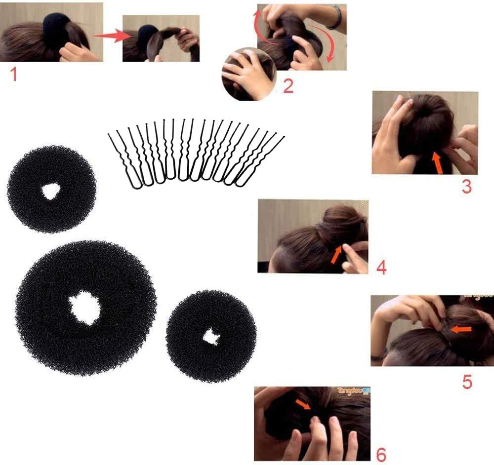 Haobase Hairdressing Accessories, Hairdressing Tools Set Hairstyle Stylized Accessory Hair Girls Sponge Foam Hairclip Braid image number 3