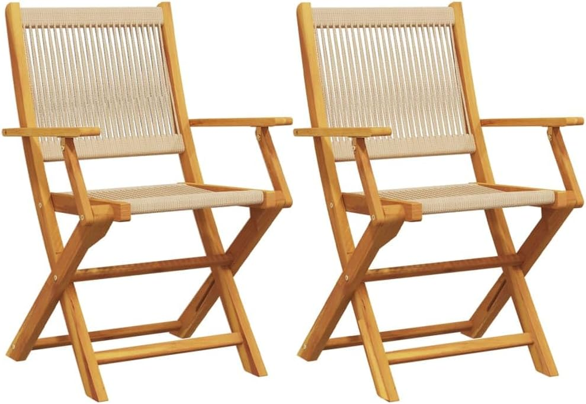 Vidaxl Folding Garden Chairs &ndash; Solid Acacia Wood, Black, 54X57X91 Cm &ndash; Set of 4 Outdoor Dining Loungers for Gardens, Patios, Balconies