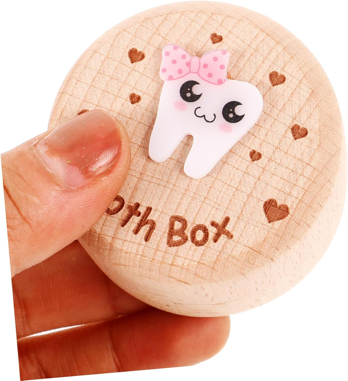 Cute Wooden Tooth Box Modern Tooth Fairy Keepsake Storage for Neatly Teeth Compact Design for Boys and for Showers image number 3