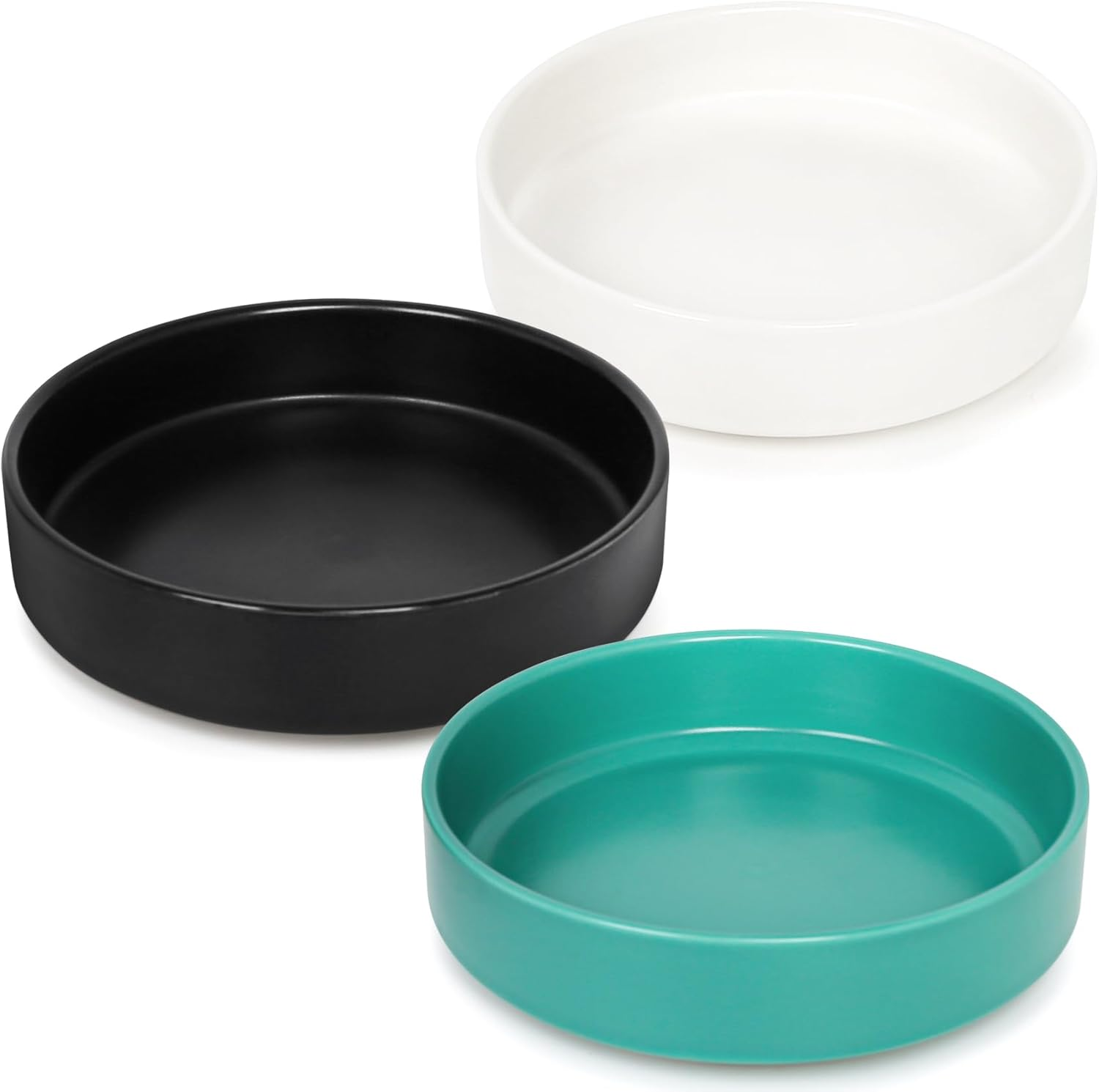 Ceramic Cat Bowl, Set of 3, Cat Feeding Bowl, Cat Food Bowl, Cat Food Bowl, Water Feeding Bowl, Cat Bowl Set to Relieve Whisker Fatigue image number 4