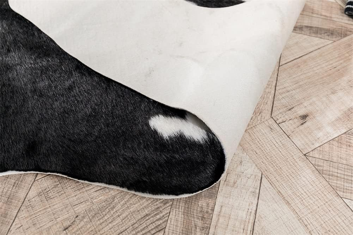 Larger Cow Print Rug Black and White Faux Hide Area Rug Faux Cowhide Rugs Animal Printed Area Rug Carpet for Home Black and White Cow 200 * 158CM image number 2