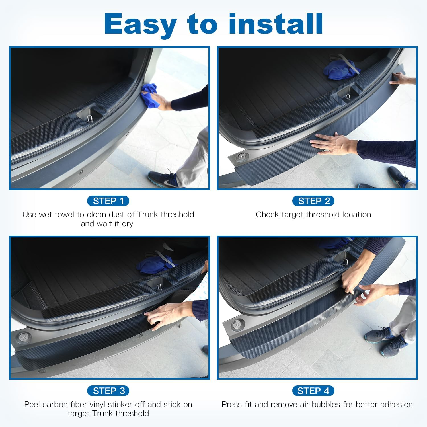 Scratch-Proof Rear Bumper Protector for SUV & Cars &ndash; Eco-Friendly, Lightweight & Durable Matte Black Carbon Fiber Style, 35.42" X 3.14" Full-Coverage, Edge-Lock Adhesive (35.42 * 3.14 In)