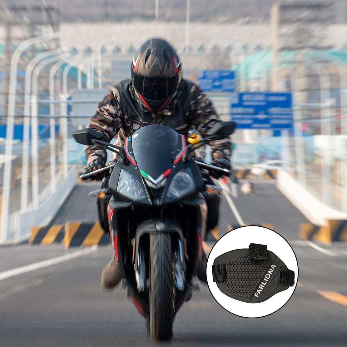 Motorcycle Motorbike Shift Pad, Shoe Boot Cover Protector, Useful Gear Shifter Accessories, Black, Medium image number 4