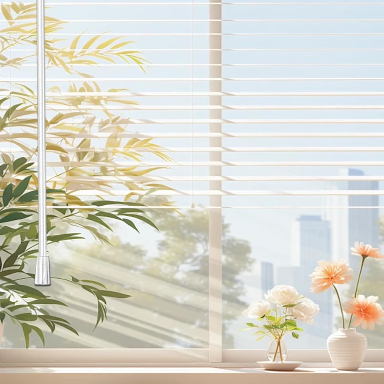 17 Inch Long Vertical Blind Wand, Window Blind Tilt Rod, ZGWANSUI Blind Tilt Wand Replacement with Hook and Grip, Blinds Replacement Wand Clear, Blind Control Stick Parts, Opener Accessory (2 Pack) - 6 Pack image number 5