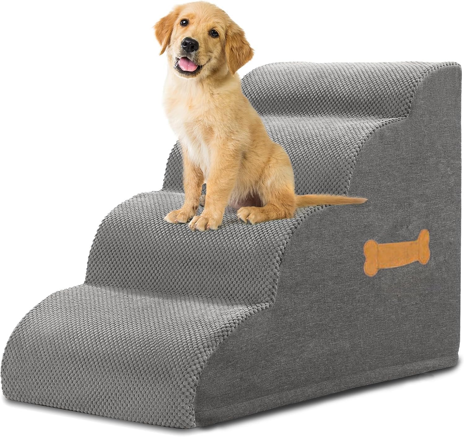 Dog Stairs for Small Dogs, 4-Step Pet Stairs for High Beds, Dog Steps for Couch, Pet Stairs for Small Dogs and Cats, Non-Slip, Stable Indoor Dog Steps for High Bed Grey image number 2