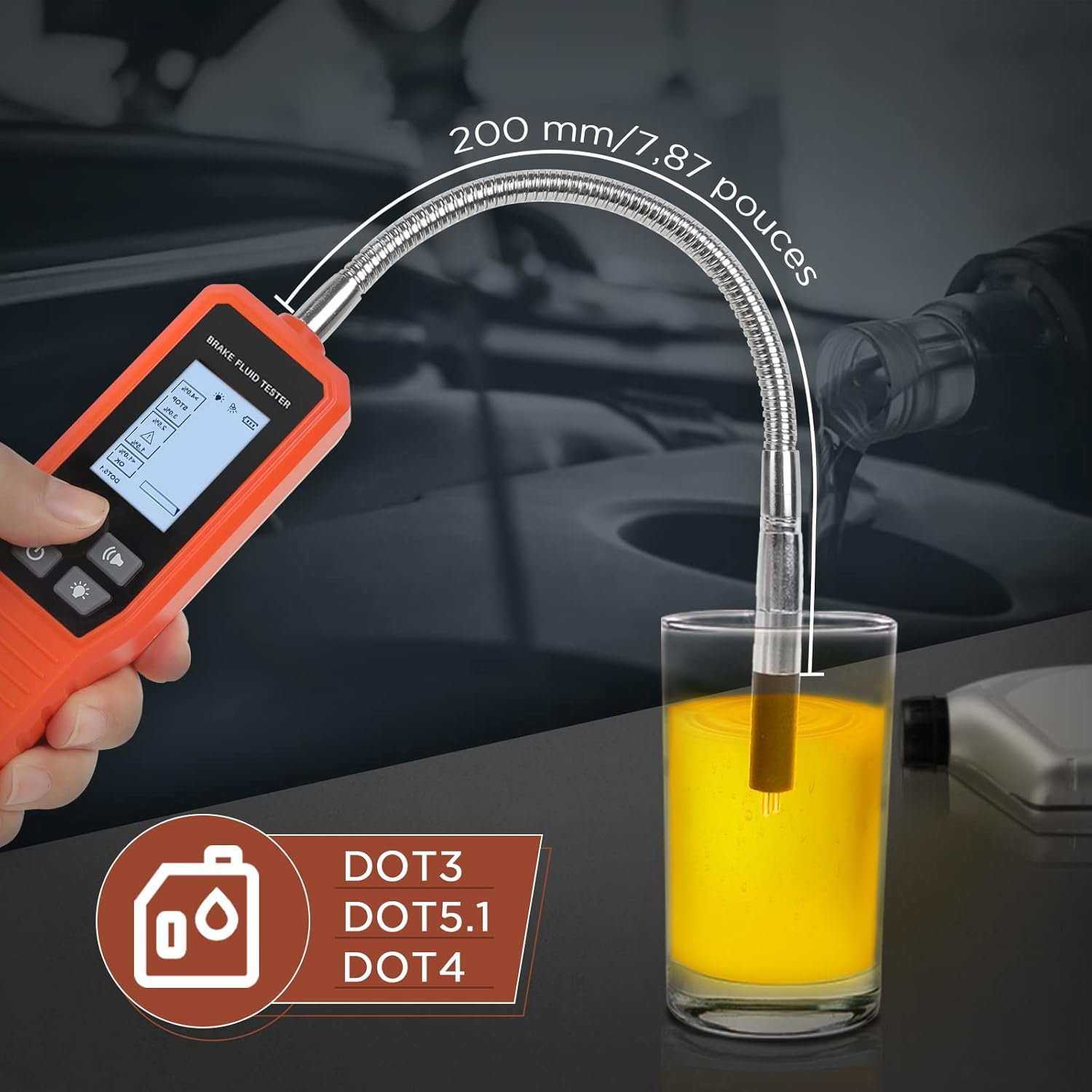 KAISAL Improved Brake Fluid Tester Suitable for Brake Fluids DOT3 DOT4 DOT5.1 Brake Fluid Tester with Acoustic and Optical Alarm Brake Fluid Tester image number 6