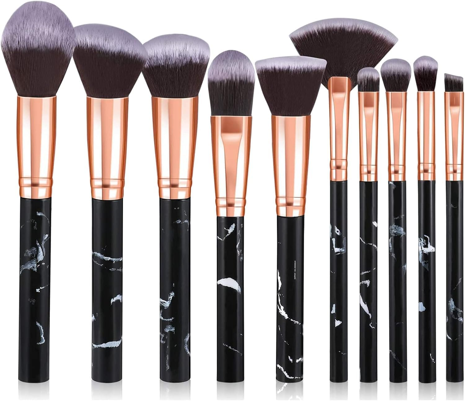 Makeup Brushes 10Pcs Marble Makeup Brush Set Professional Premium Powder Foundation Blush Blending Eyeshadow Brushes Sets