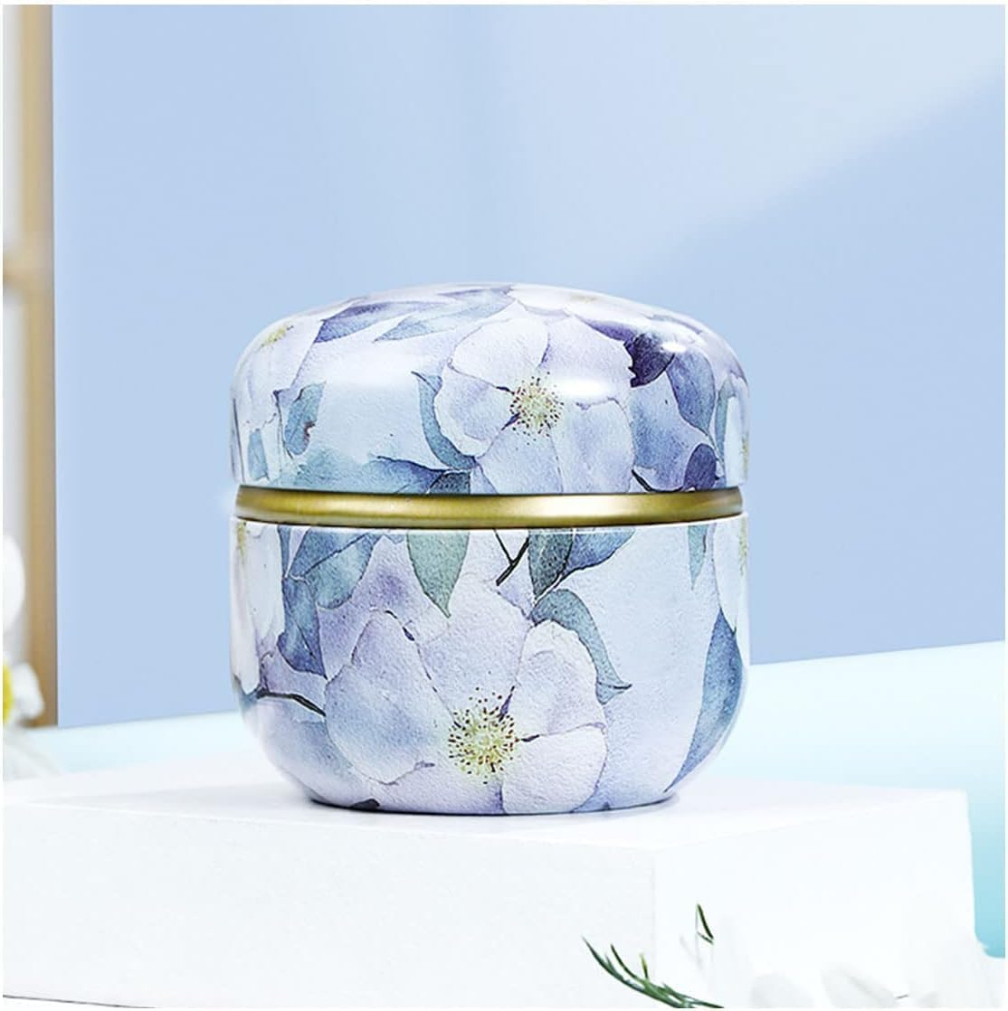 2 Pieces Body Powder Puff and Container Portable for Baby&Women Loose Powder Case Home Travel Powder Box (BLUE) image number 6
