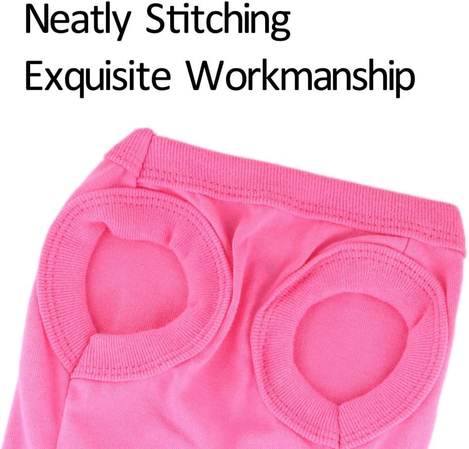2 Pack Plain Dog Shirts for Small Dogs Girl Blank Pet Clothes Breathable Doggy Outfits for Yorkie Chihuahua Teddy French Bulldog Hot Pink & Puprle (Neck Girth 10.24'')