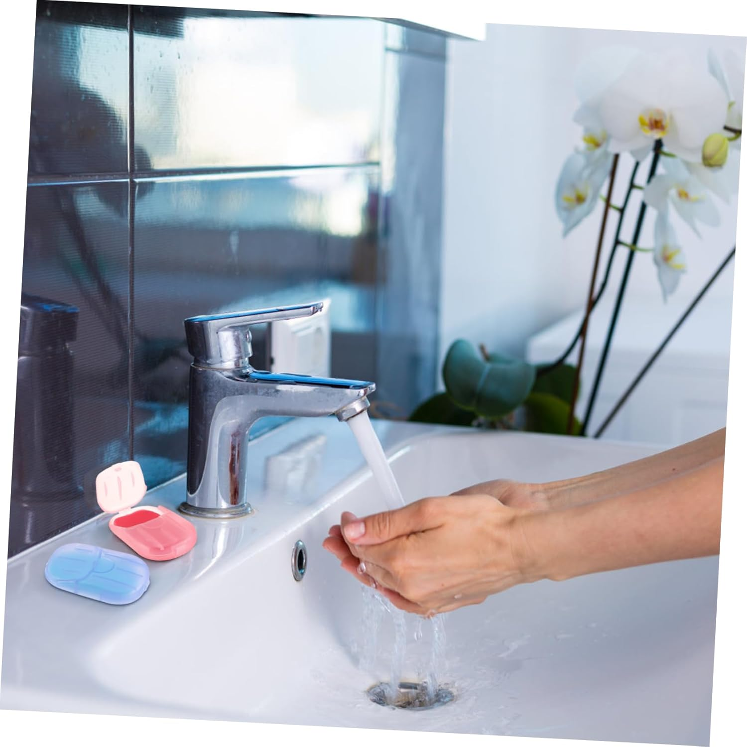 Portable Paper Soap Sheets 120Pcs 6-Box Set Rose, Jasmine, Lavender, Milk, and Orange Scents, Travel Soap Paper for Hiking, Camping, Outdoor Hand Cleansing image number 6