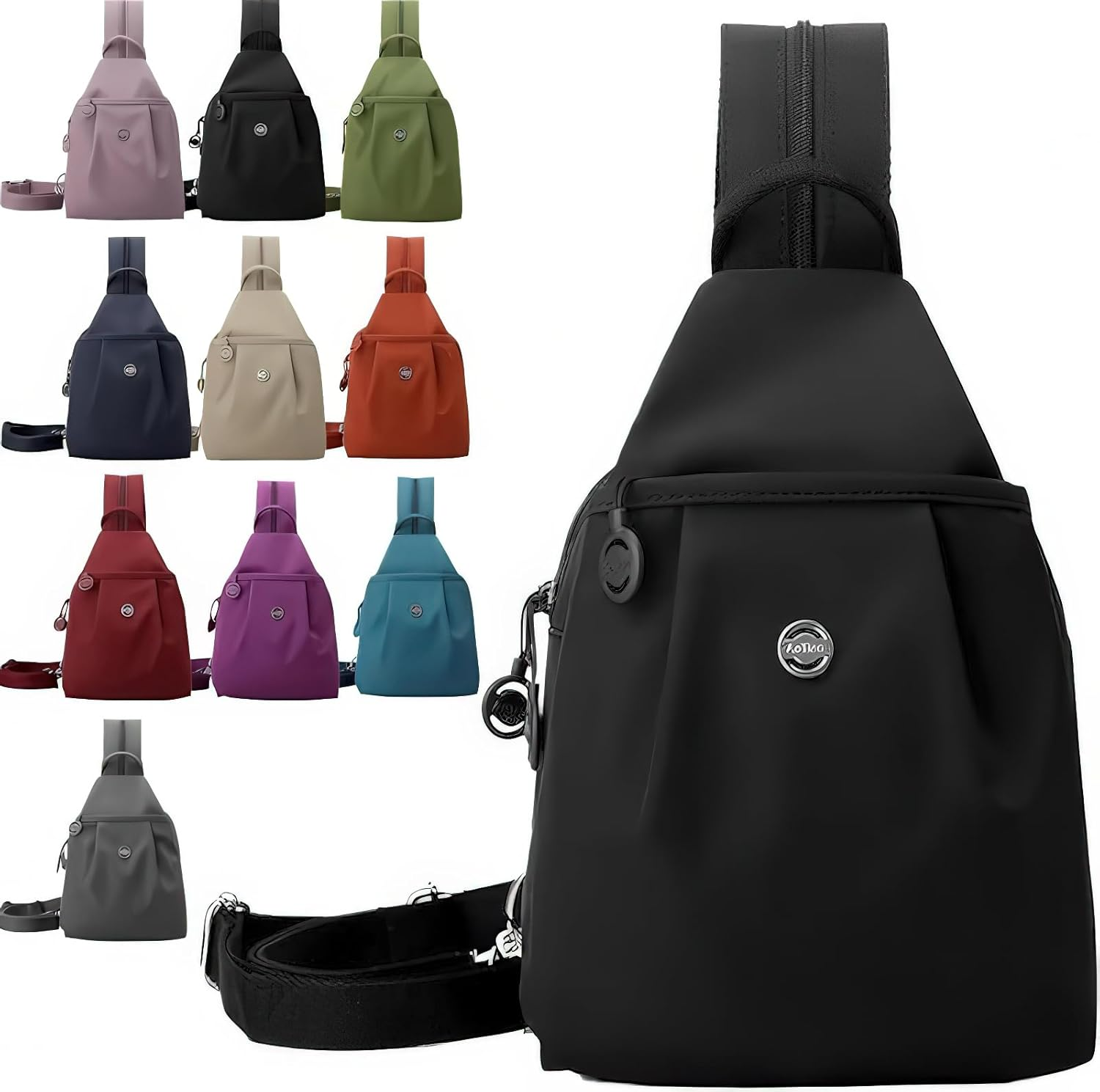 Waterproof 2-Way Commuter Bag - Convertible 3-In-1 Travel Tote/Backpack/Crossbody, Anti-Theft Hidden Pockets, Oxford Fabric