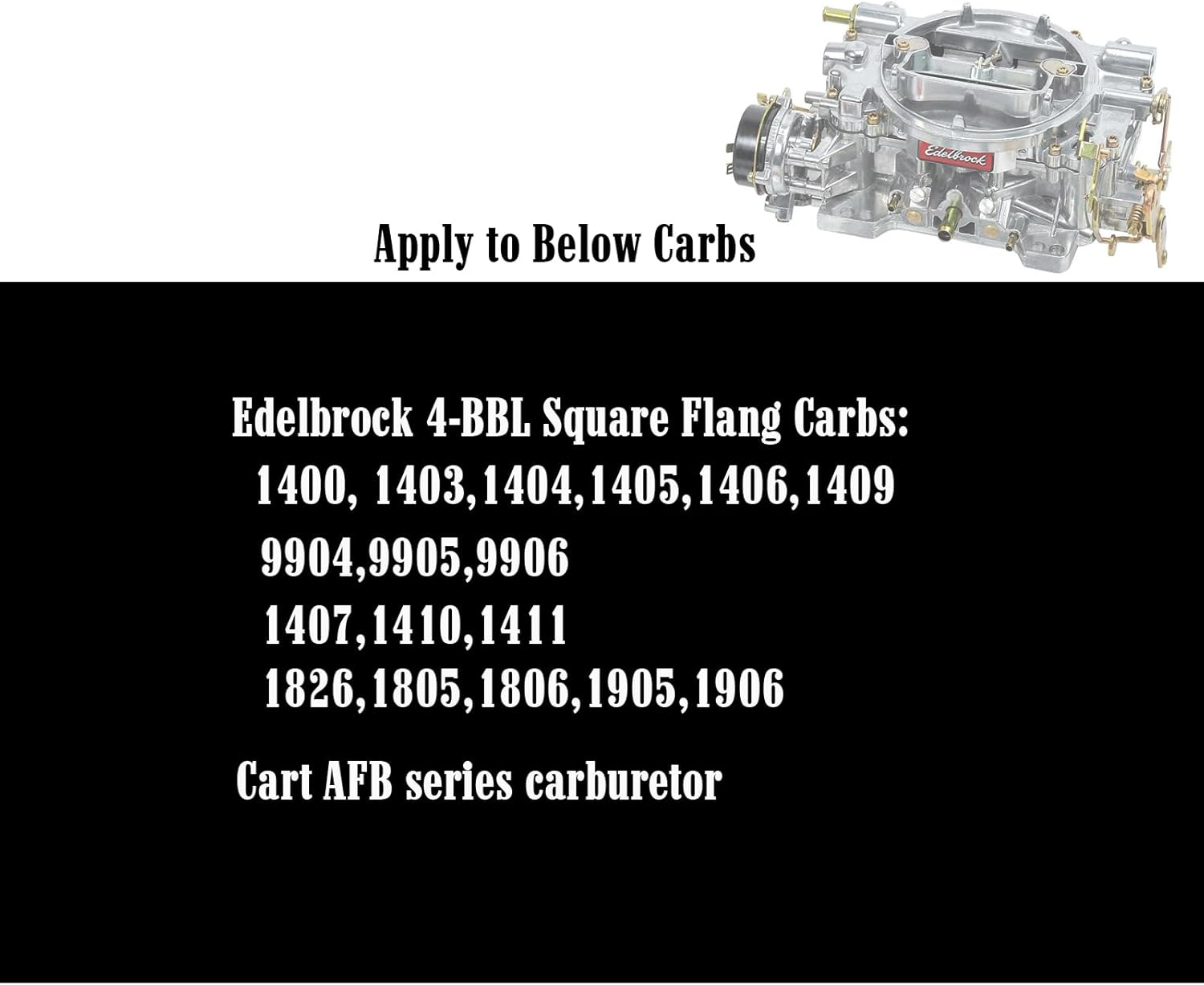 Rebuild Kit for Edelbrock 1406 Carburetor Compatible with Genuine Edelbrock 1477 Carburetor Rebuild Kit for Edelbrock 1406 1405 1400 1403 1407 1411 Carbs Cart AFB 4 Barrel Carburetor Rebuild image number 5