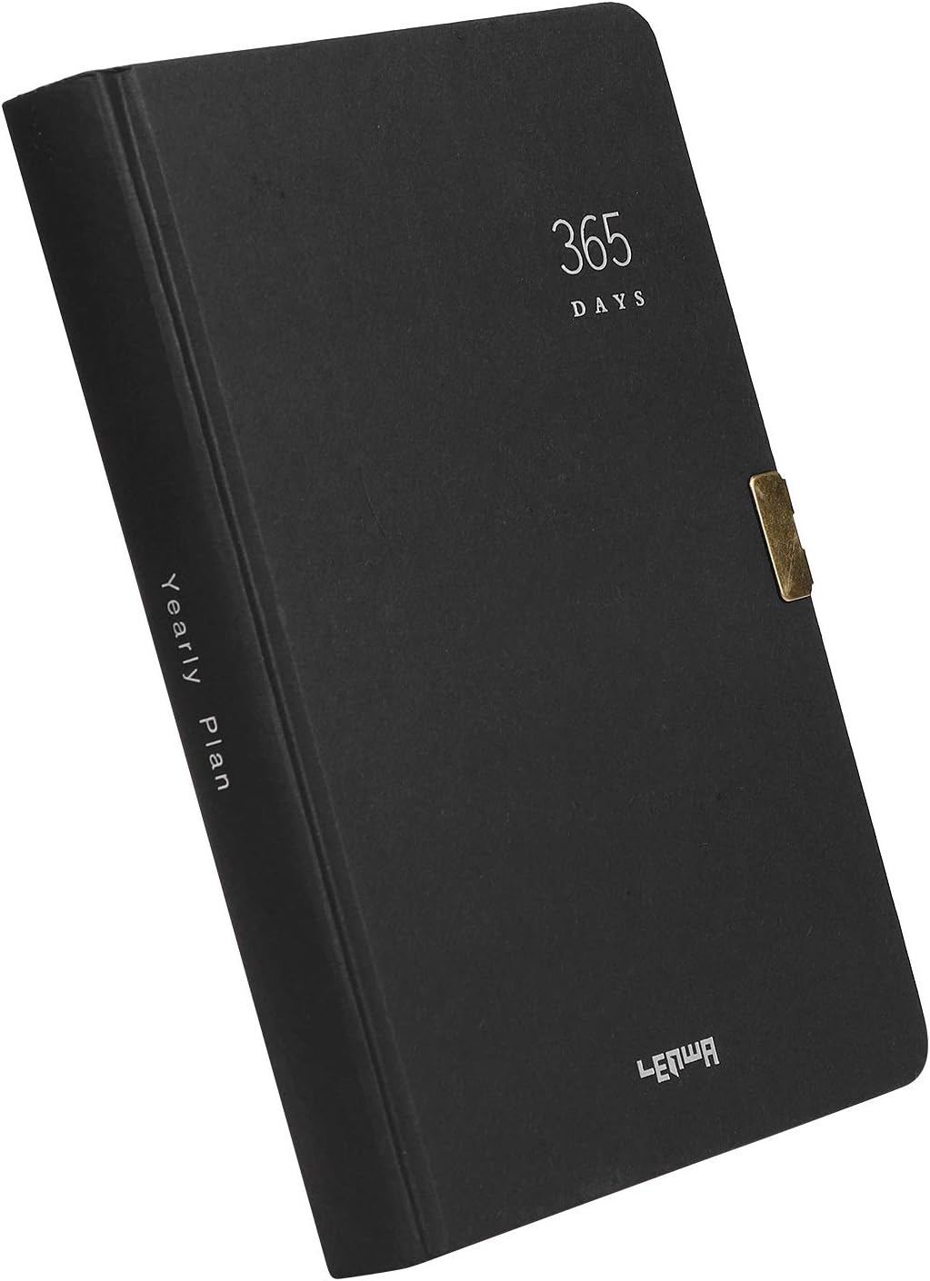 365 Day A5 Kraft Paper Hardcover Journals Notebook with Lock 1-Year Journal a Page a Day Daily Diary Scrapbook Numbered Blank Page Sketchbook Writing Notepad for Journaling Schedule Agenda