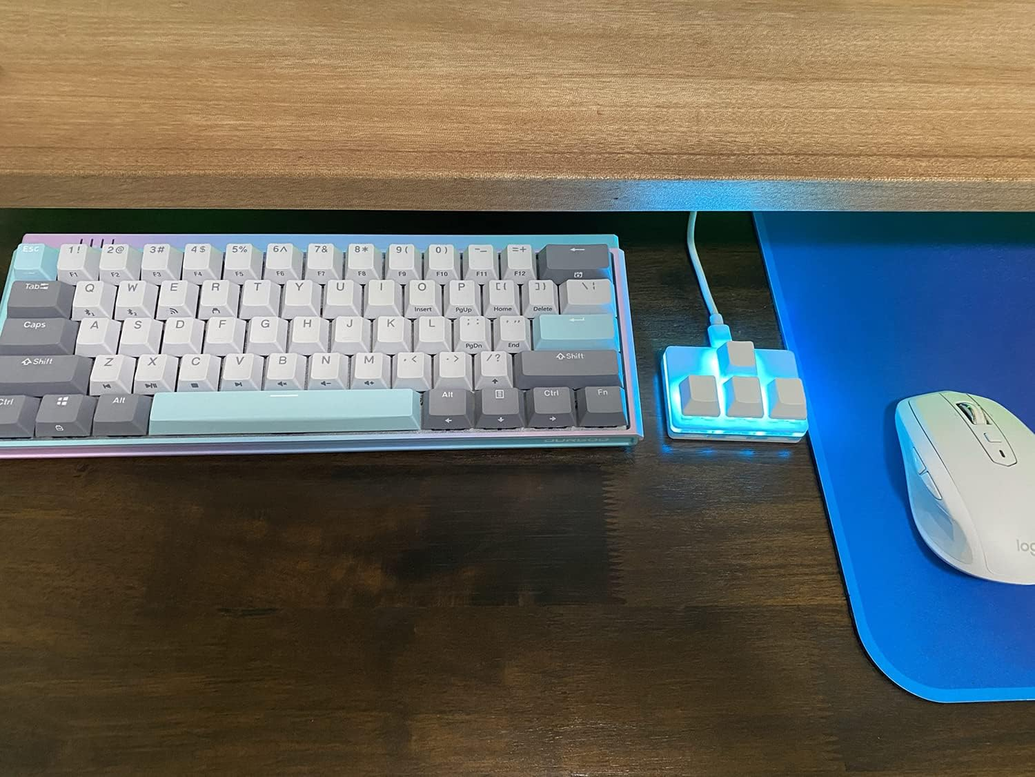 QINIZX USB Mini 4-Key Keypad One-Handed Mechanical Gaming Keyboard Programming Macro Pad RGB Keypad for Windows Mac OSU HID Standard Keyboard, Cherry Shaft, Hot Swappable Switch with 1.5M USB Cable image number 4