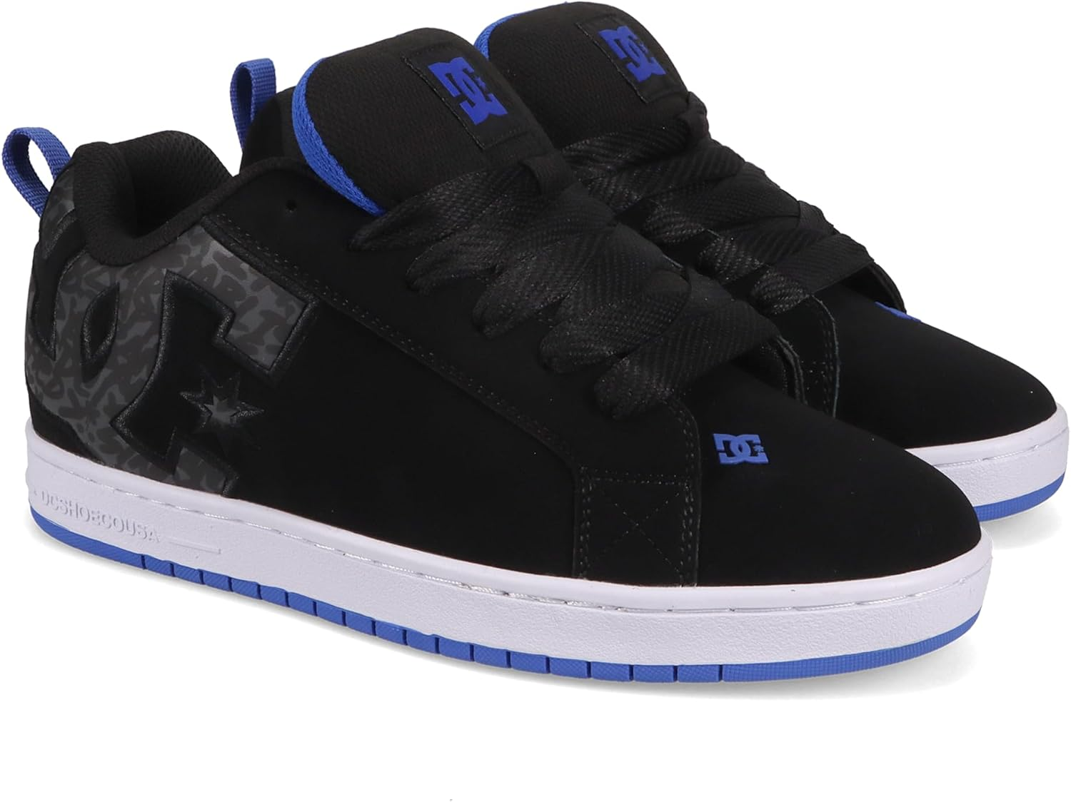 DC Men'S Court Graffik Skate Shoe, Black/Blue