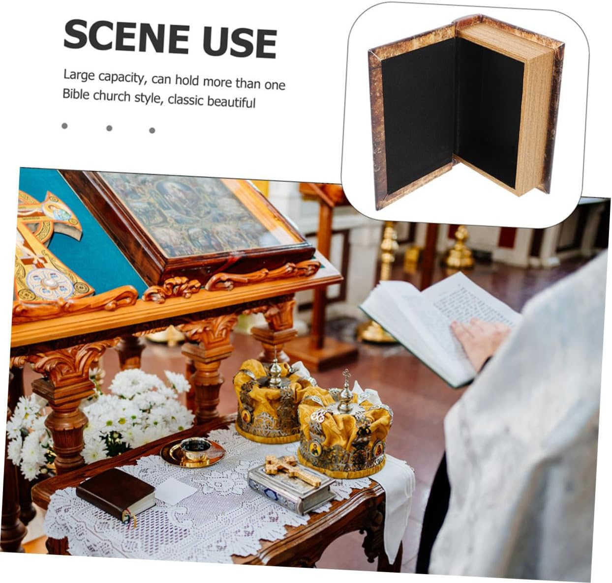 CLISPEED Vintage Book Shape Jewelry Storage Box Key Organizer Book Boxes for Home Decor Key Container image number 2