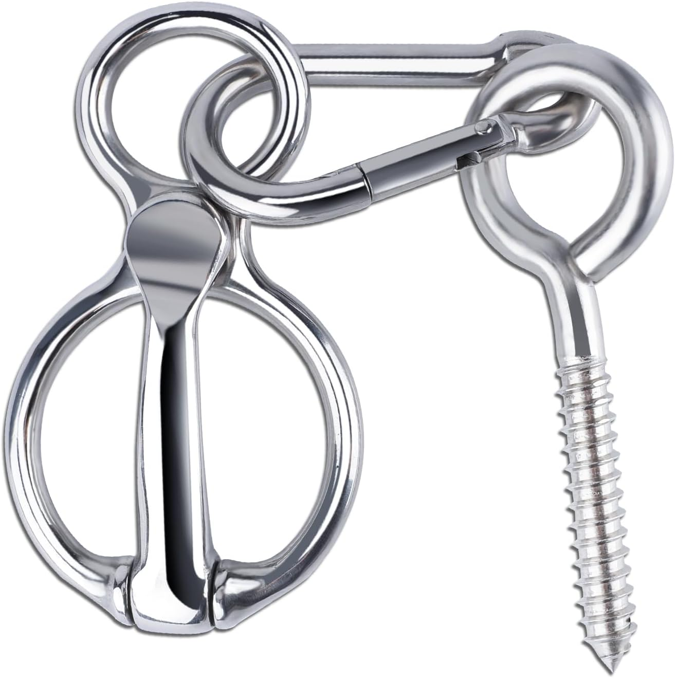 3Pcs Heavy Duty Horse Tie Ring, Durable Stainless Steel Tie Ring for Horses with Eye Bolt Horse Tie Post Quick Release Safety Horse Accessories image number 2