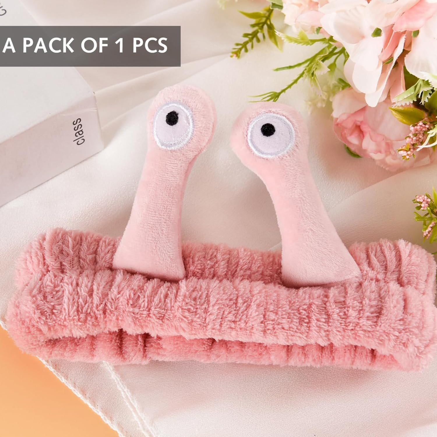 Face Wash Headband Face Makeup Women Cartoon Cute Coral Fleece Elastic for Women and Girls (Pink) image number 1
