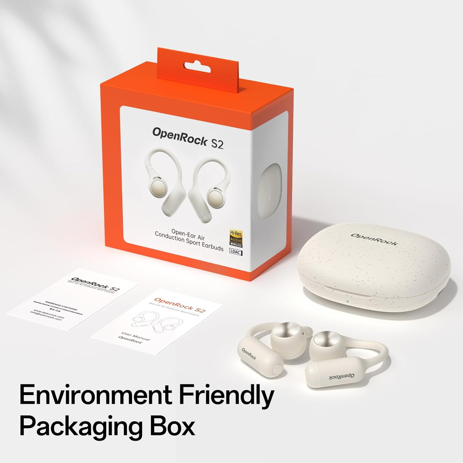 Openrock S2 Bluetooth Earbuds, Open Ear, Air Conduction, ENC Noise Cancellation, Non-Clogging Ear, over Ear image number 2