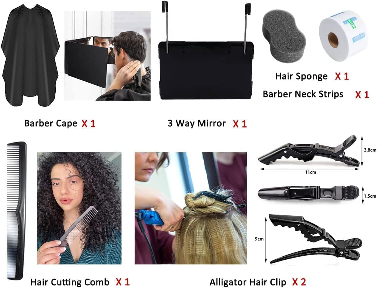 3 Way Mirror | Trifold Mirror for Self Hair Cutting and Styling | DIY Haircut Tool to Cut, Trim, or Shave Your Head and Neckline at Home | Adjustable, Portable, Hands-Free | Haircut Artifact (With LED)