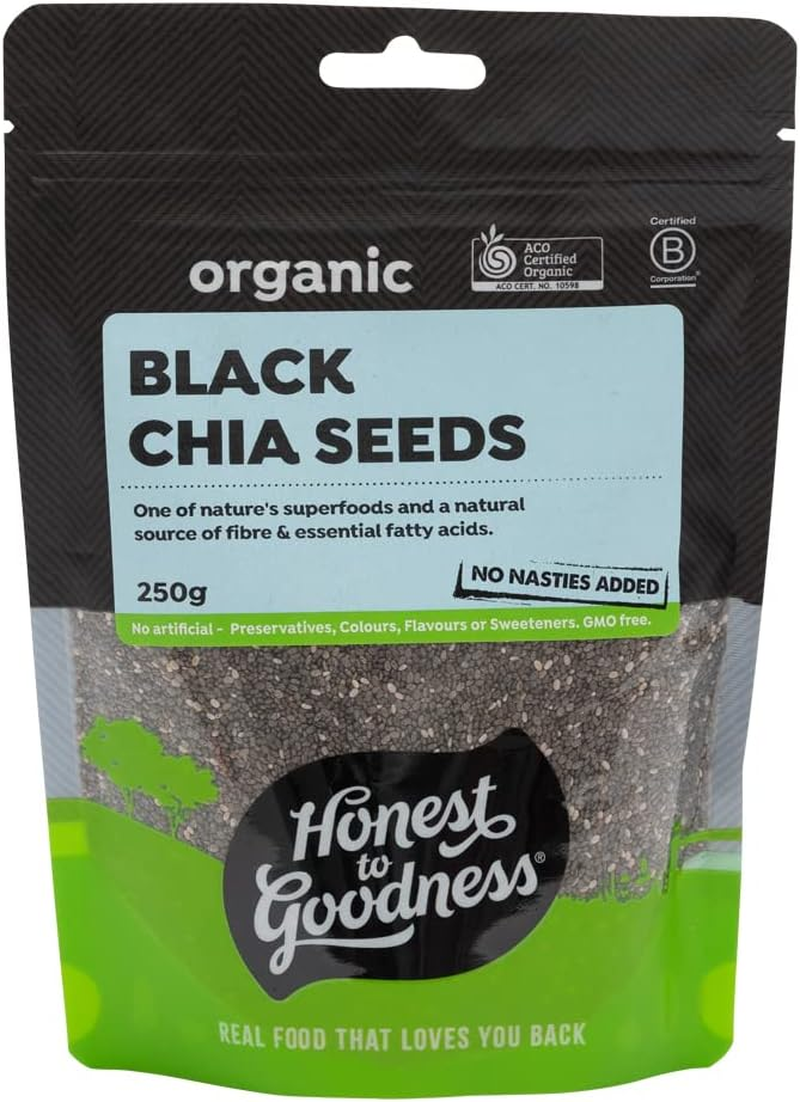 Honest to Goodness, Organic Chia Seeds Black, 250 Grams - Indulge in the Delightful Texture of These Tiny Seeds, a Perfect Nutrient-Rich Addition to Any Diet. image number 4