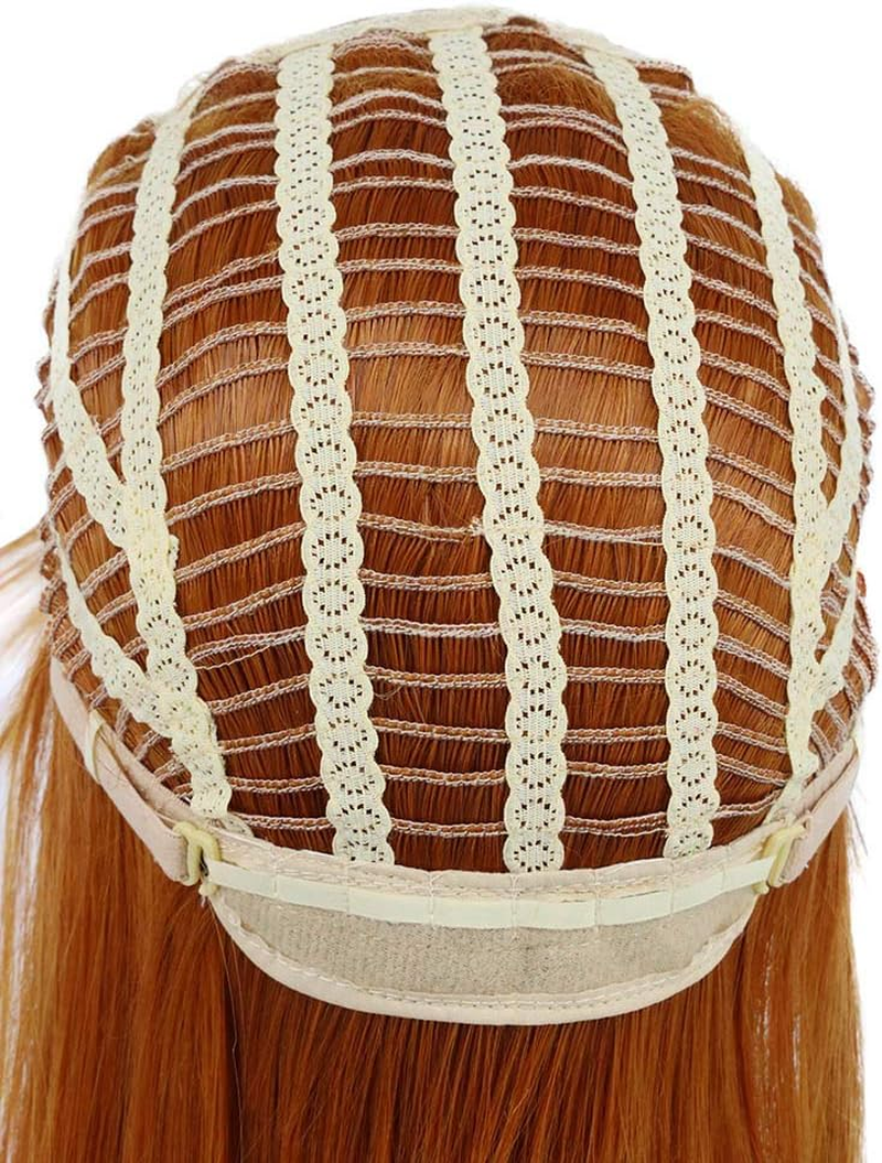 Yuehong Mullet Style Heavy Metal Halloween 70S 80S Red Orange Wig for Men Women Spiked Rocker Wig (Orange) image number 1