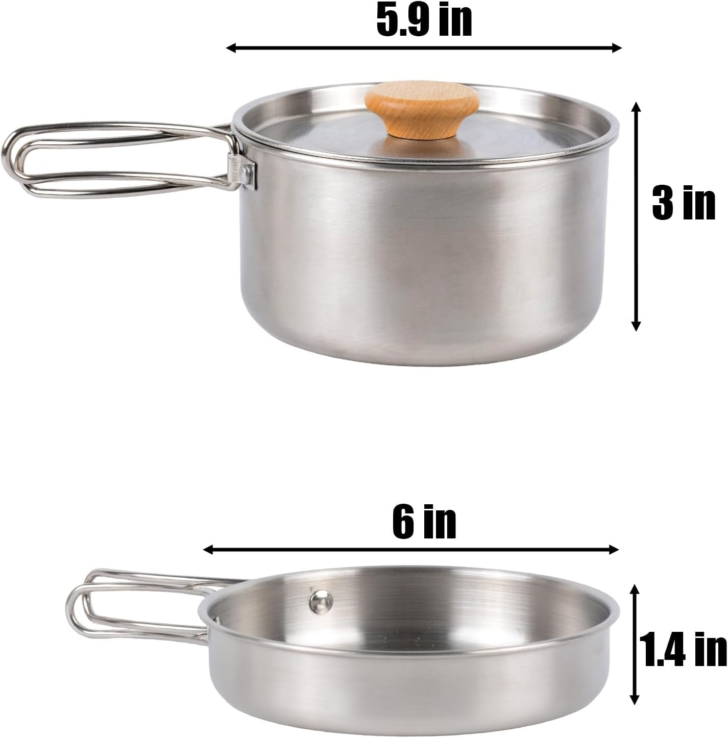 Camping Cookware Set Lightweight & Compact Camping Pots and Pans with Storage Bag for Camping Backpacking Picnic Fishing image number 2